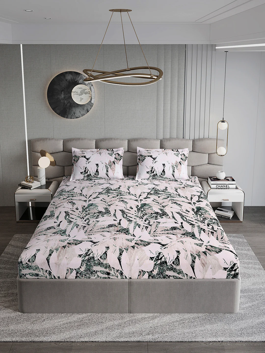371 GSM 100% Polyester King Bed 1 Bedsheet with 2 Pillow Cover (Rubina King) - Image 3