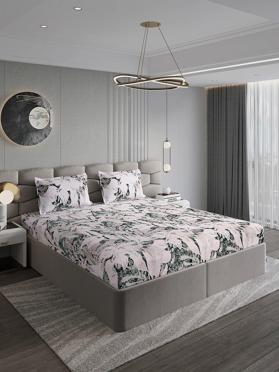 371 GSM 100% Polyester King Bed 1 Bedsheet with 2 Pillow Cover (Rubina King) - Image 4