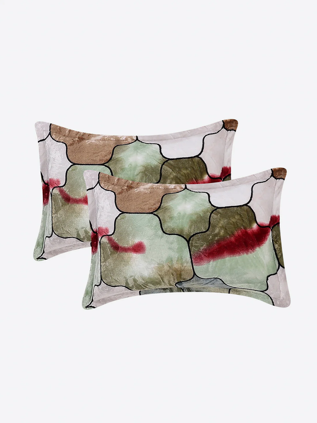374 GSM 100% Polyester Double Bed 1 Bedsheet with 2 Pillow Cover (Impression) - Image 7