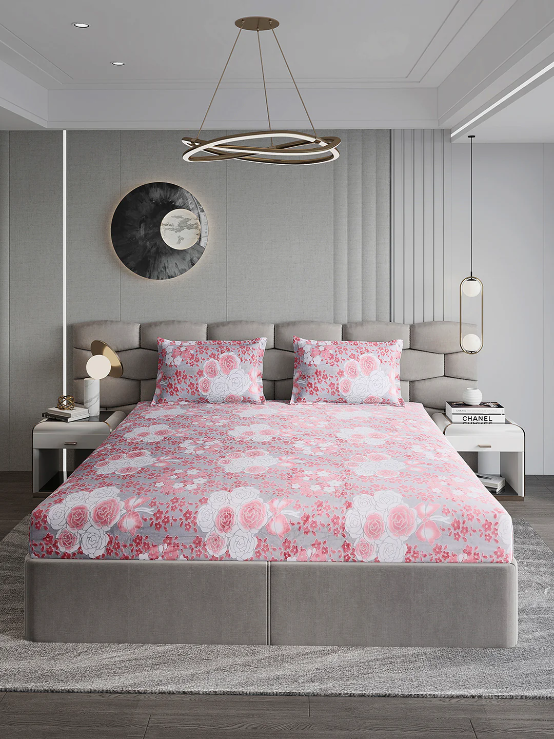 393 GSM 100% Polyester King Bed 1 Bedsheet with 2 Pillow Cover (Golden Choice) - Image 2