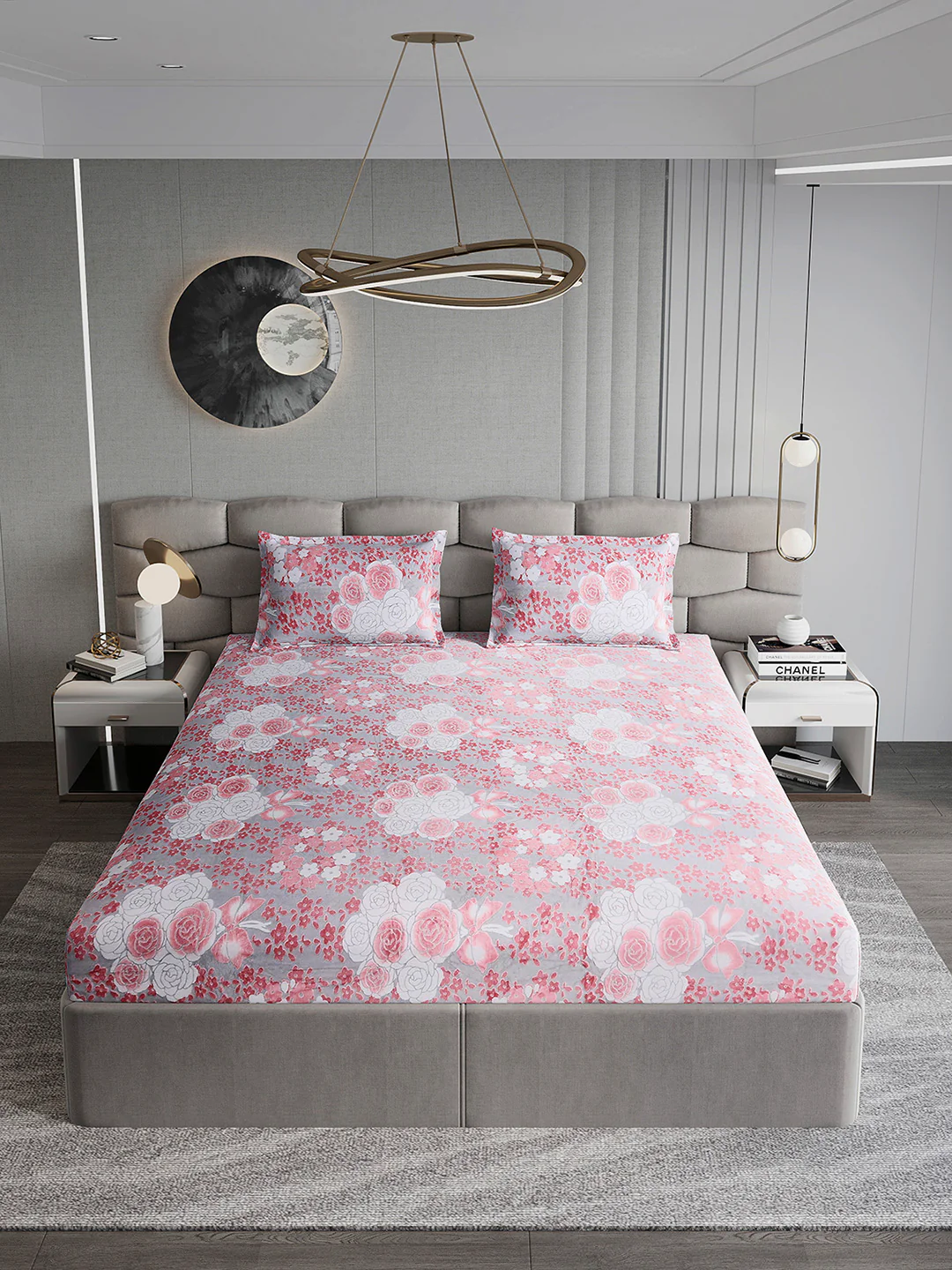 393 GSM 100% Polyester King Bed 1 Bedsheet with 2 Pillow Cover (Golden Choice) - Image 3