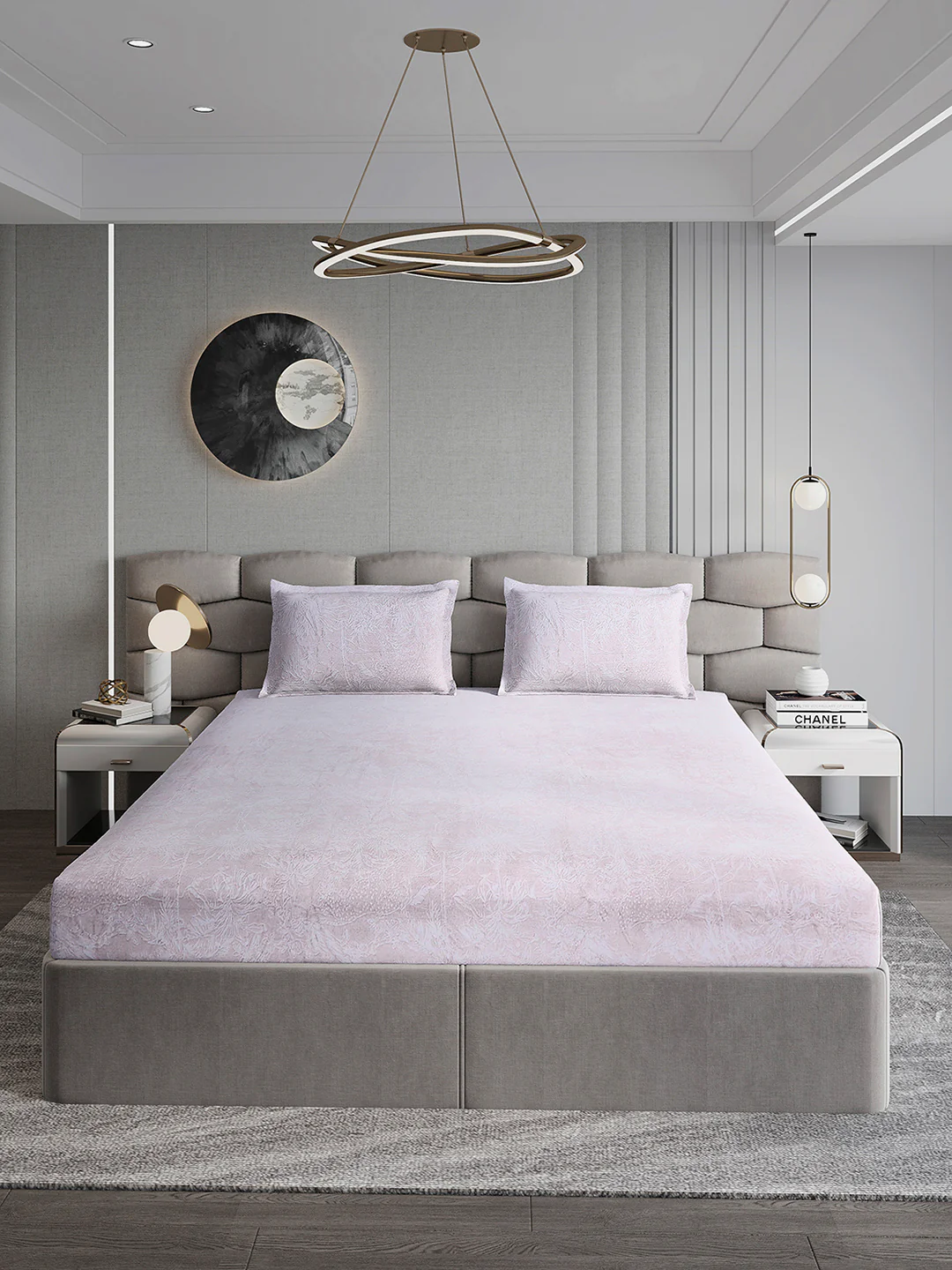 393 GSM 100% Polyester King Bed 1 Bedsheet with 2 Pillow Cover (Golden Choice) - Image 2