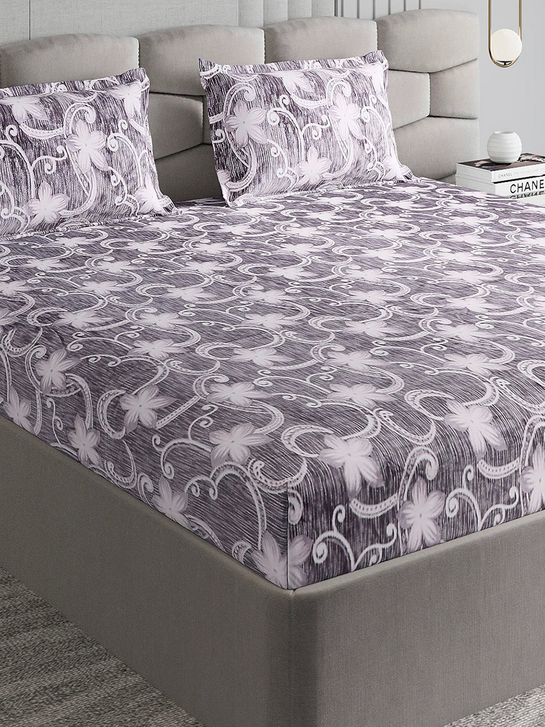 393 GSM 100% Polyester King Bed 1 Bedsheet with 2 Pillow Cover (Golden Choice)