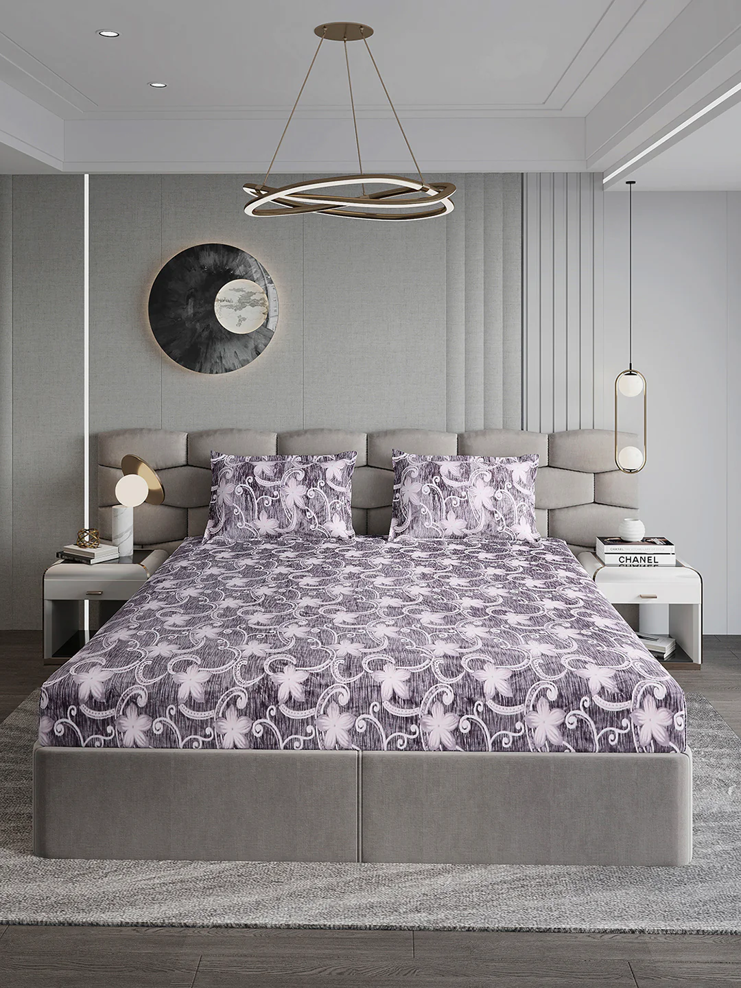 393 GSM 100% Polyester King Bed 1 Bedsheet with 2 Pillow Cover (Golden Choice) - Image 2