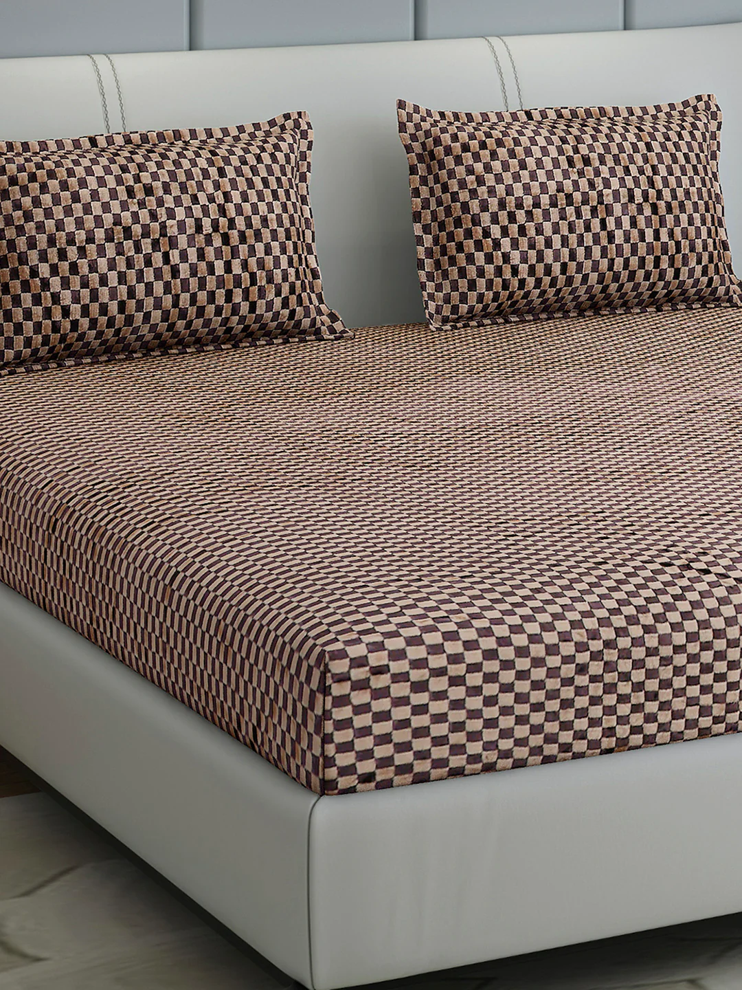 300 GSM 100% Polyester King Bed 1 Bedsheet with 2 Pillow Cover (Seven Seas)