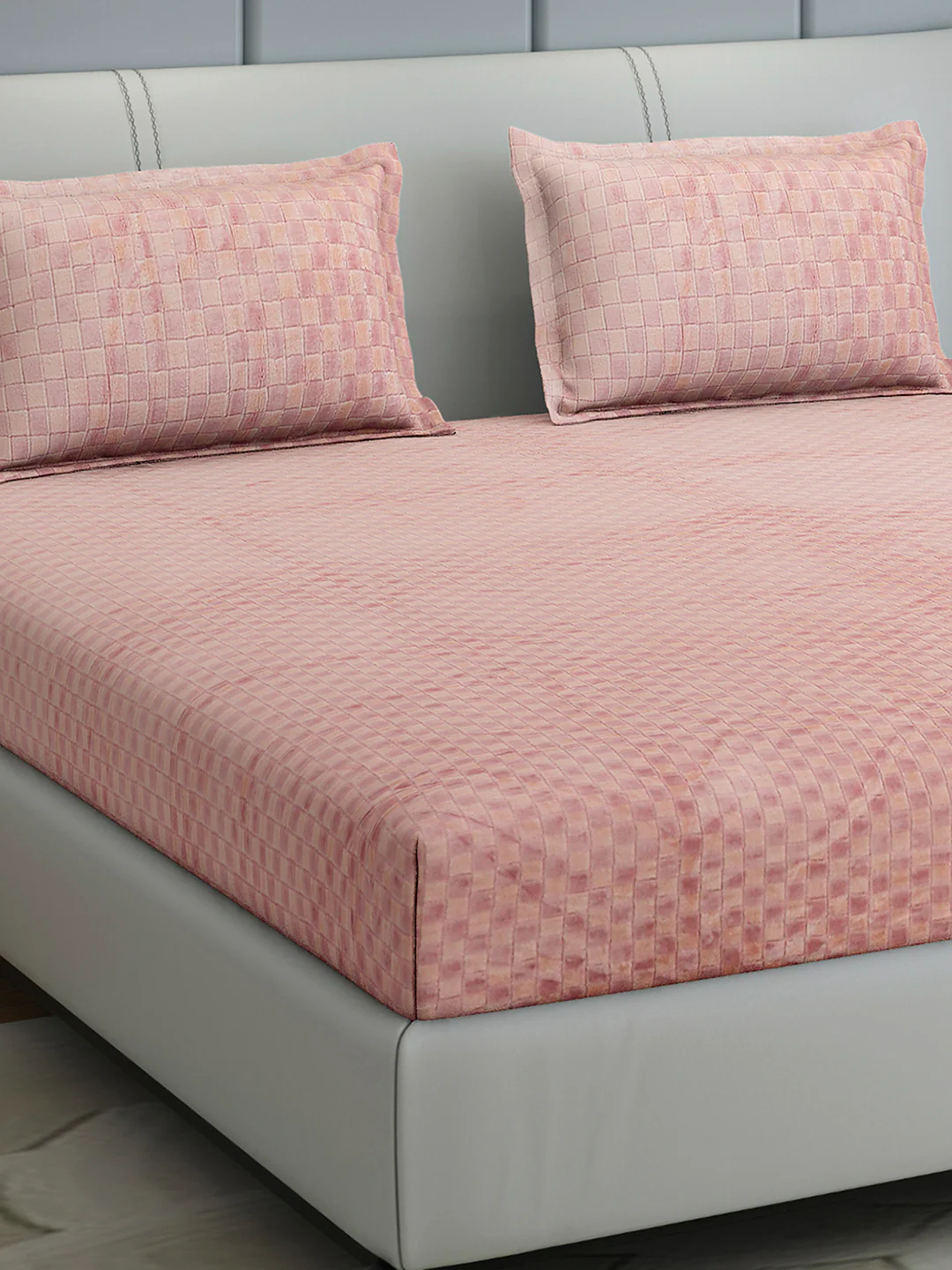 300 GSM 100% Polyester King Bed 1 Bedsheet with 2 Pillow Cover (Seven Seas)