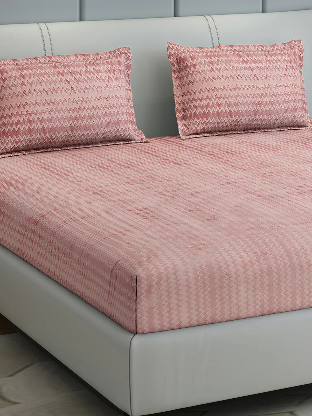 393 GSM 100% Polyester King Bed 1 Bedsheet with 2 Pillow Cover (Spherix)