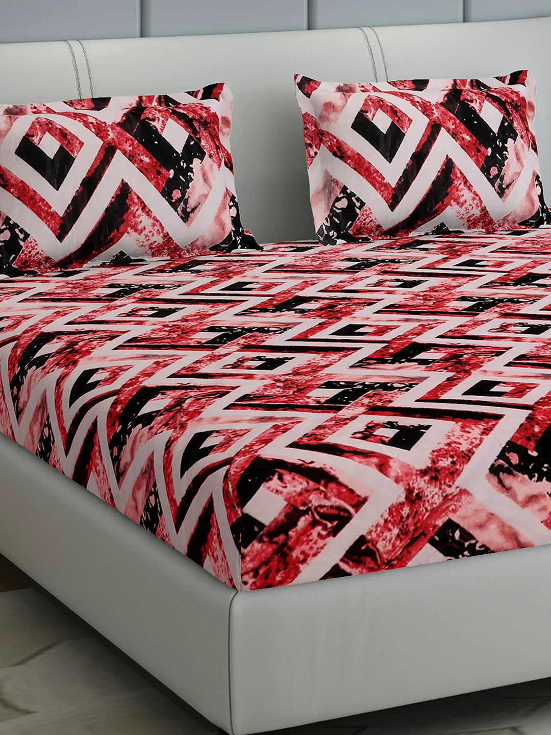 404 GSM 100% Polyester King Bed 1 Bedsheet with 2 Pillow Cover (Aura)