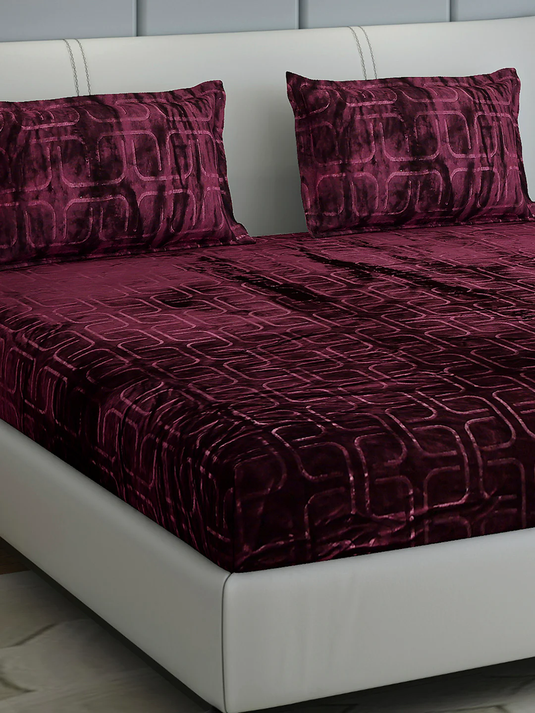 435 GSM 100% Polyester Double Bed 1 Bedsheet with 2 Pillow Cover (Indigo)