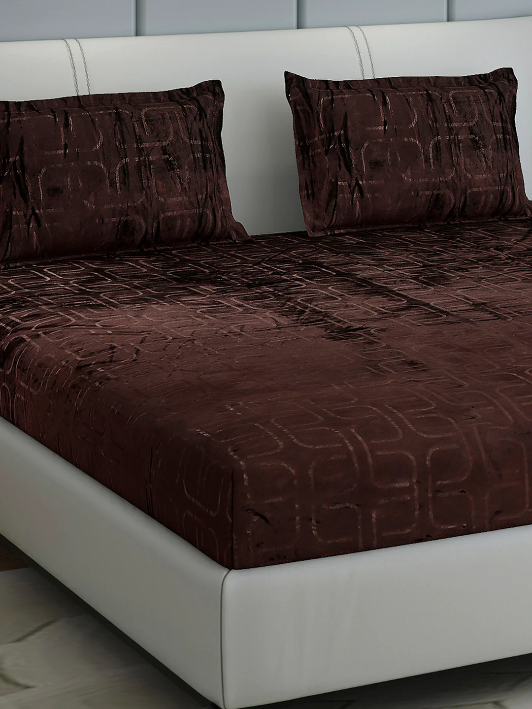 435 GSM 100% Polyester Double Bed 1 Bedsheet with 2 Pillow Cover (Indigo)