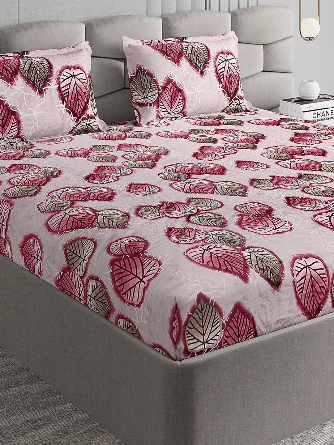 495 GSM 100% Polyester King Bed 1 Bedsheet with 2 Pillow Cover (Gold Mine)