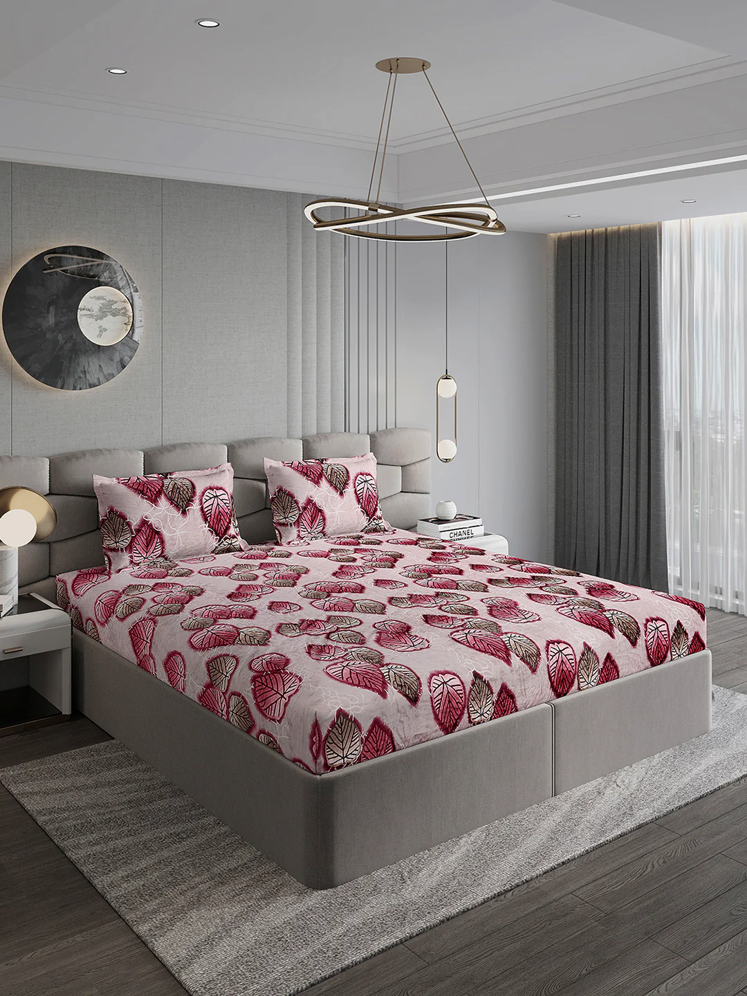 495 GSM 100% Polyester King Bed 1 Bedsheet with 2 Pillow Cover (Gold Mine) - Image 4