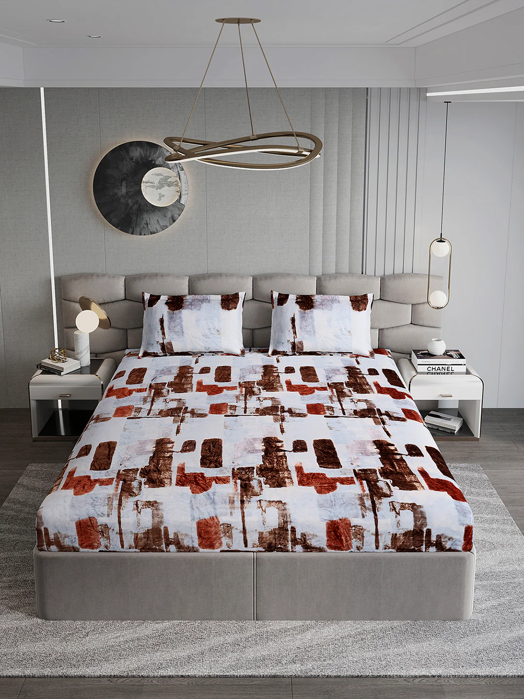 495 GSM 100% Polyester King Bed 1 Bedsheet with 2 Pillow Cover (Gold Mine) - Image 3