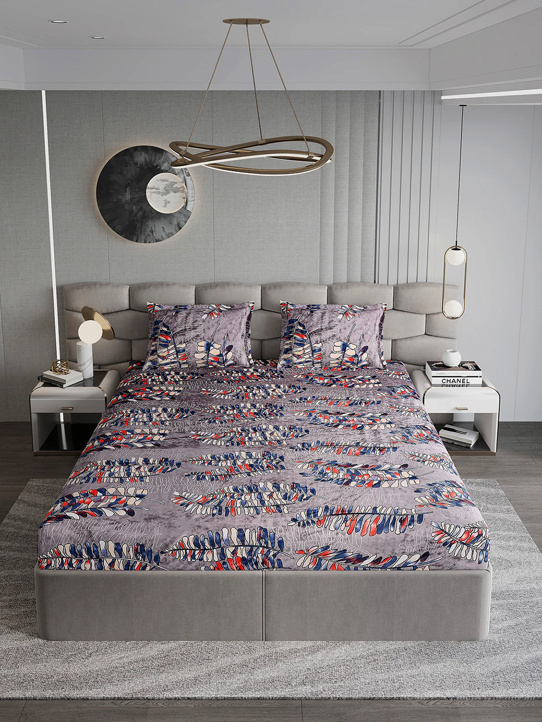 495 GSM 100% Polyester King Bed 1 Bedsheet with 2 Pillow Cover (Gold Mine) - Image 3