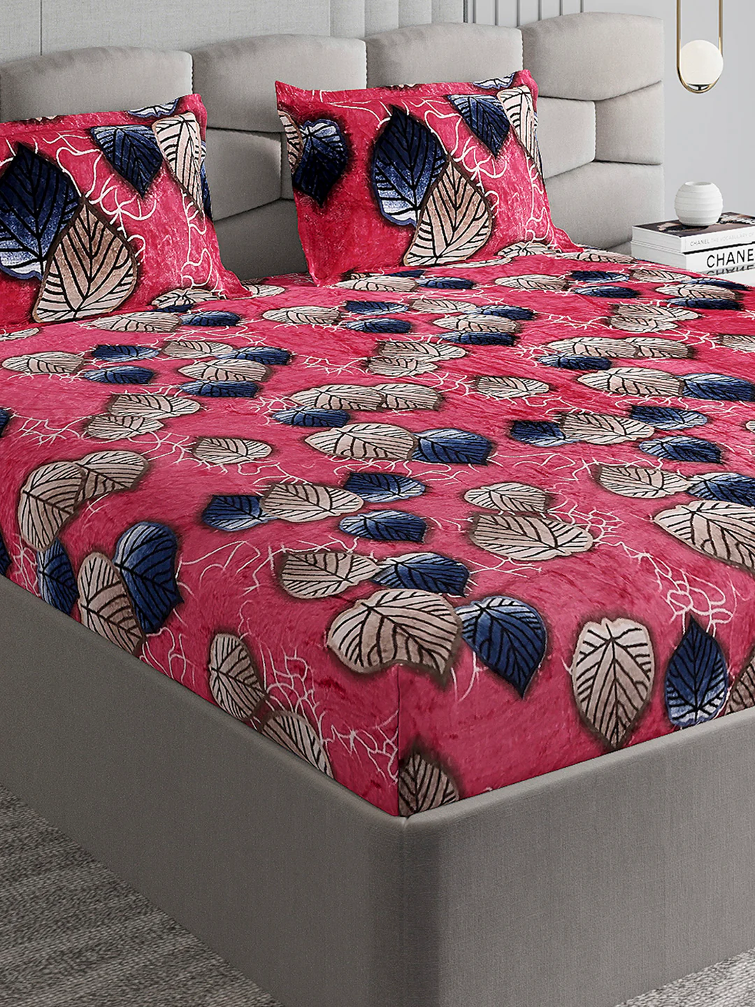 495 GSM 100% Polyester King Bed 1 Bedsheet with 2 Pillow Cover (Gold Mine)