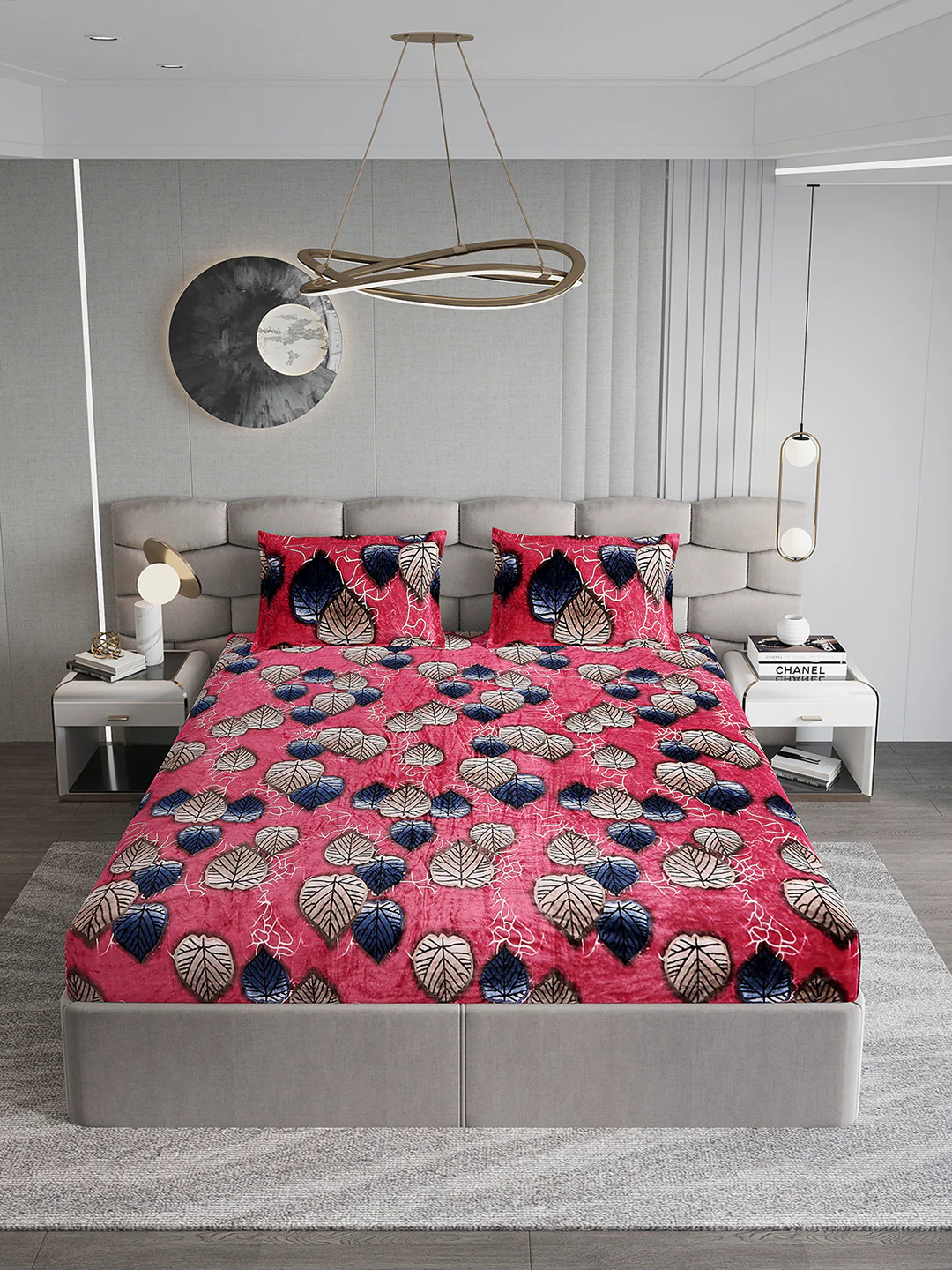 495 GSM 100% Polyester King Bed 1 Bedsheet with 2 Pillow Cover (Gold Mine) - Image 3