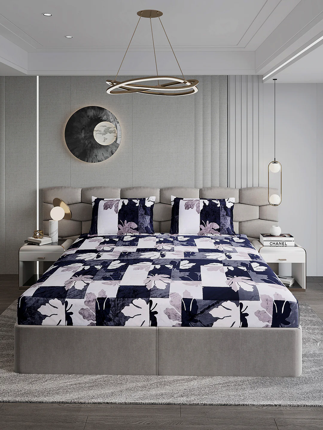495 GSM 100% Polyester King Bed 1 Bedsheet with 2 Pillow Cover (Gold Mine) - Image 2