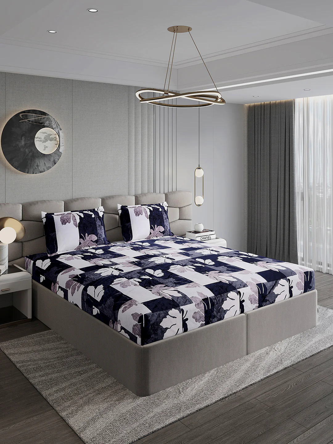 495 GSM 100% Polyester King Bed 1 Bedsheet with 2 Pillow Cover (Gold Mine) - Image 4