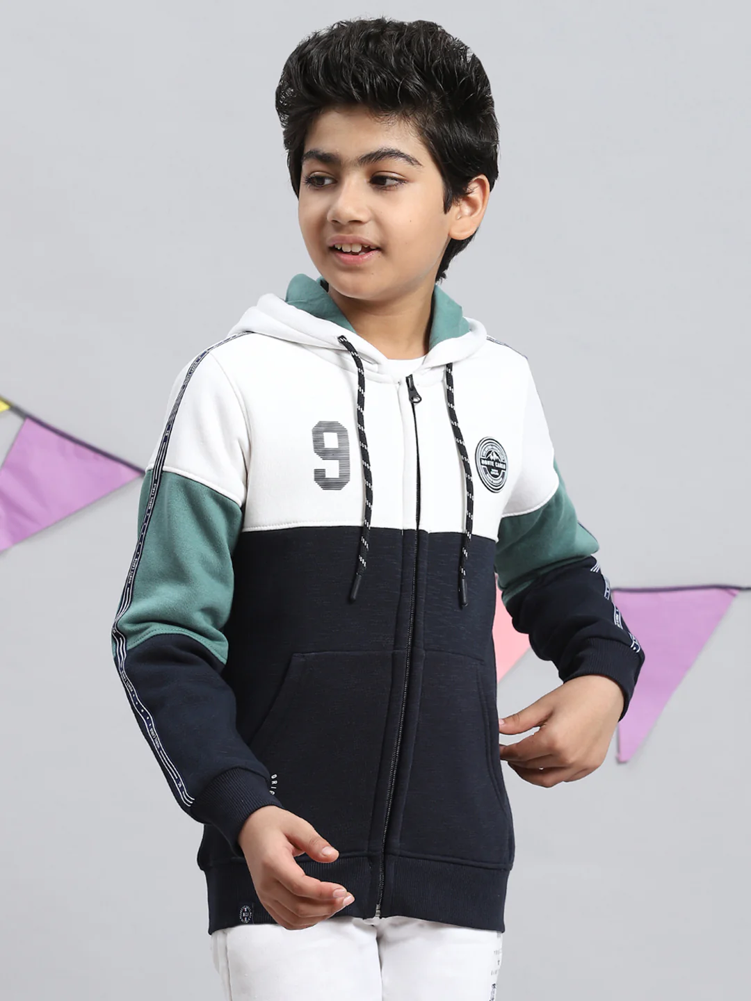 Boys Blue Printed Sweatshirt