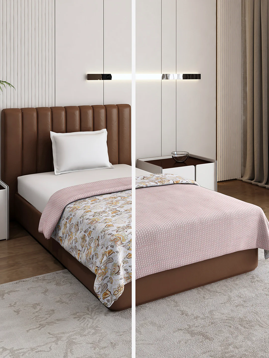 Floral Print Single Bed 150 GSM Dohar for Mild Winter - (Daisy)