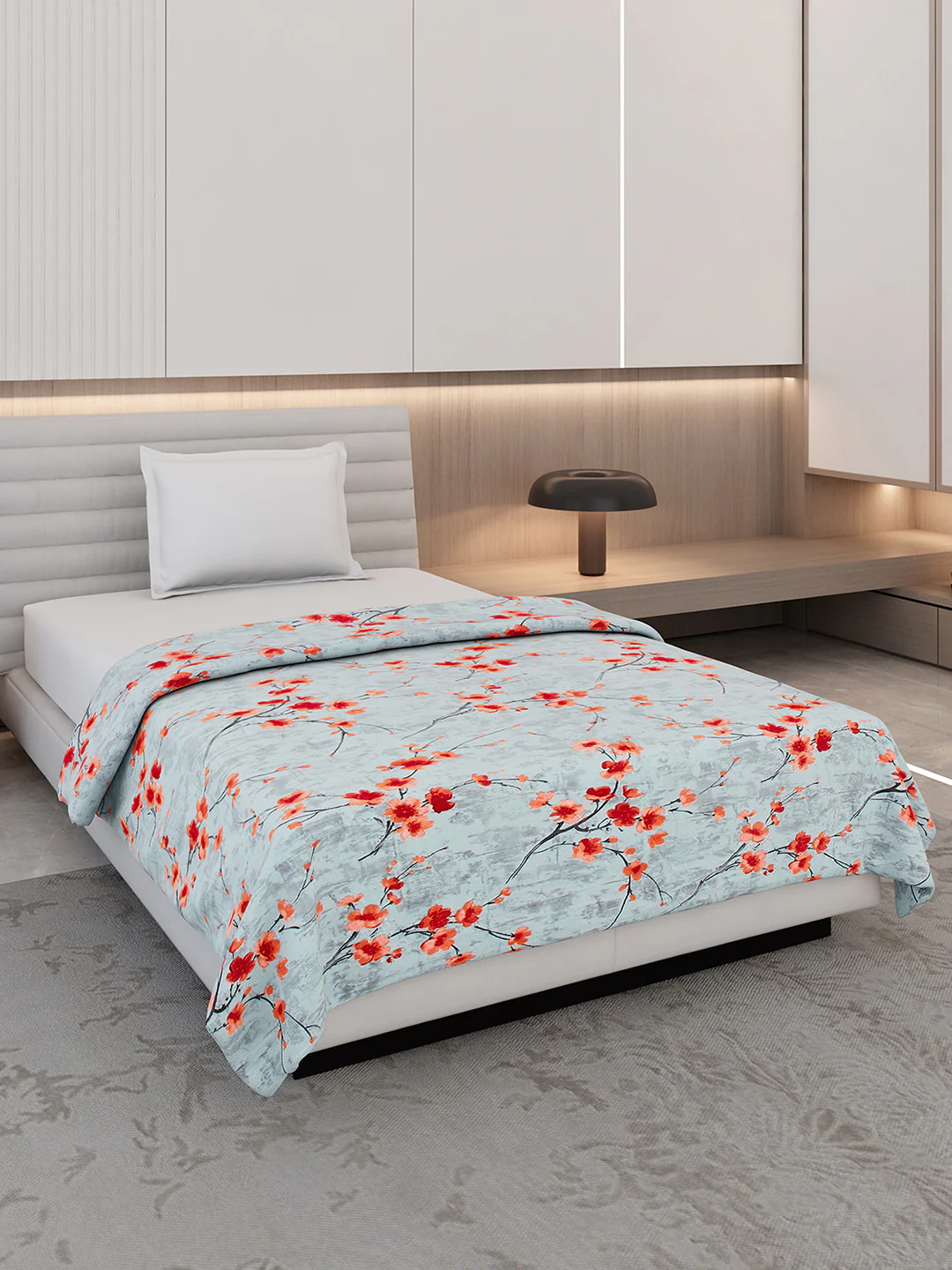 Floral Print Single Bed 210 GSM Blanket for AC Room - (Grace)