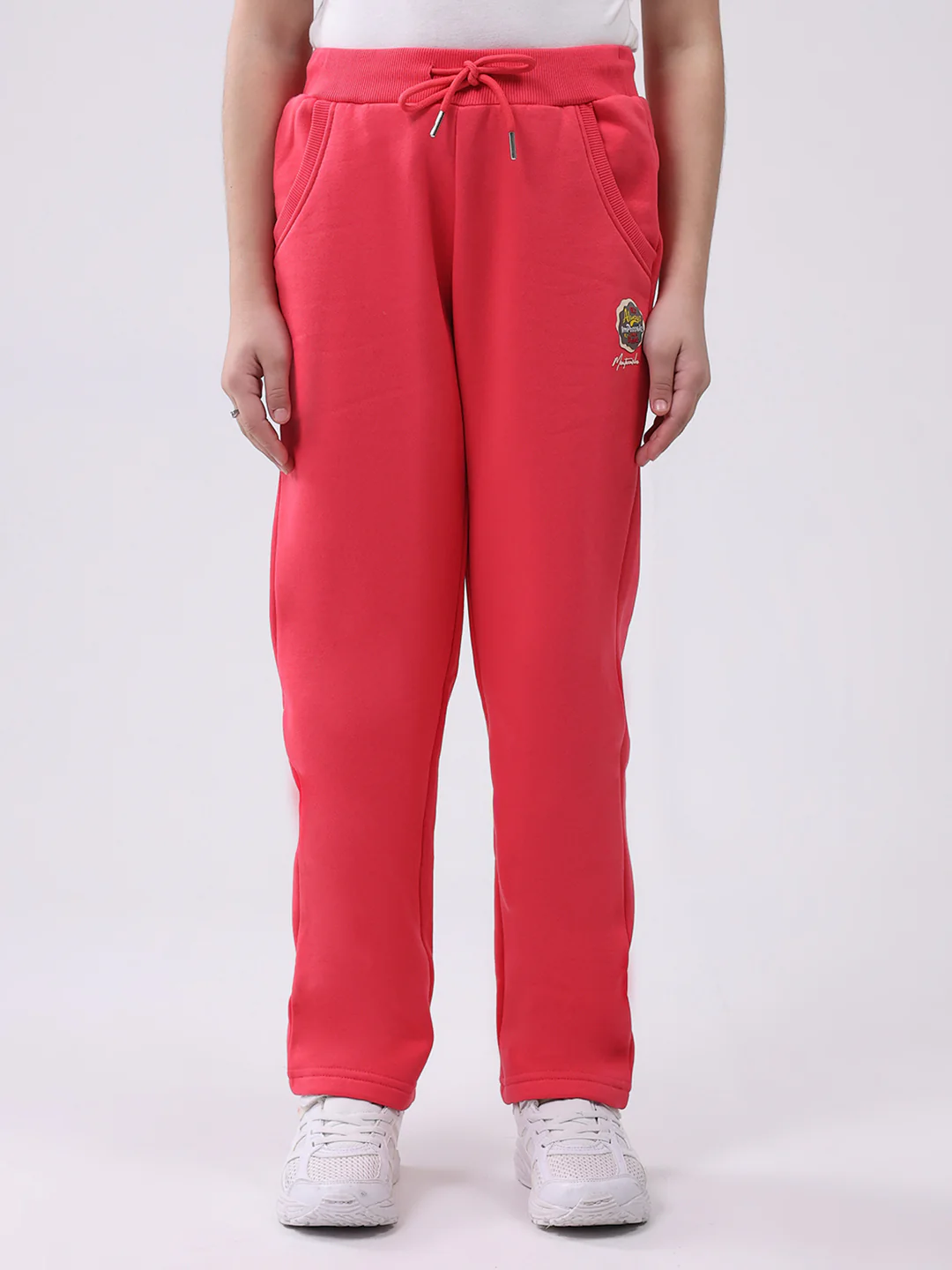 Girls Coral Solid Regular Fit Lower