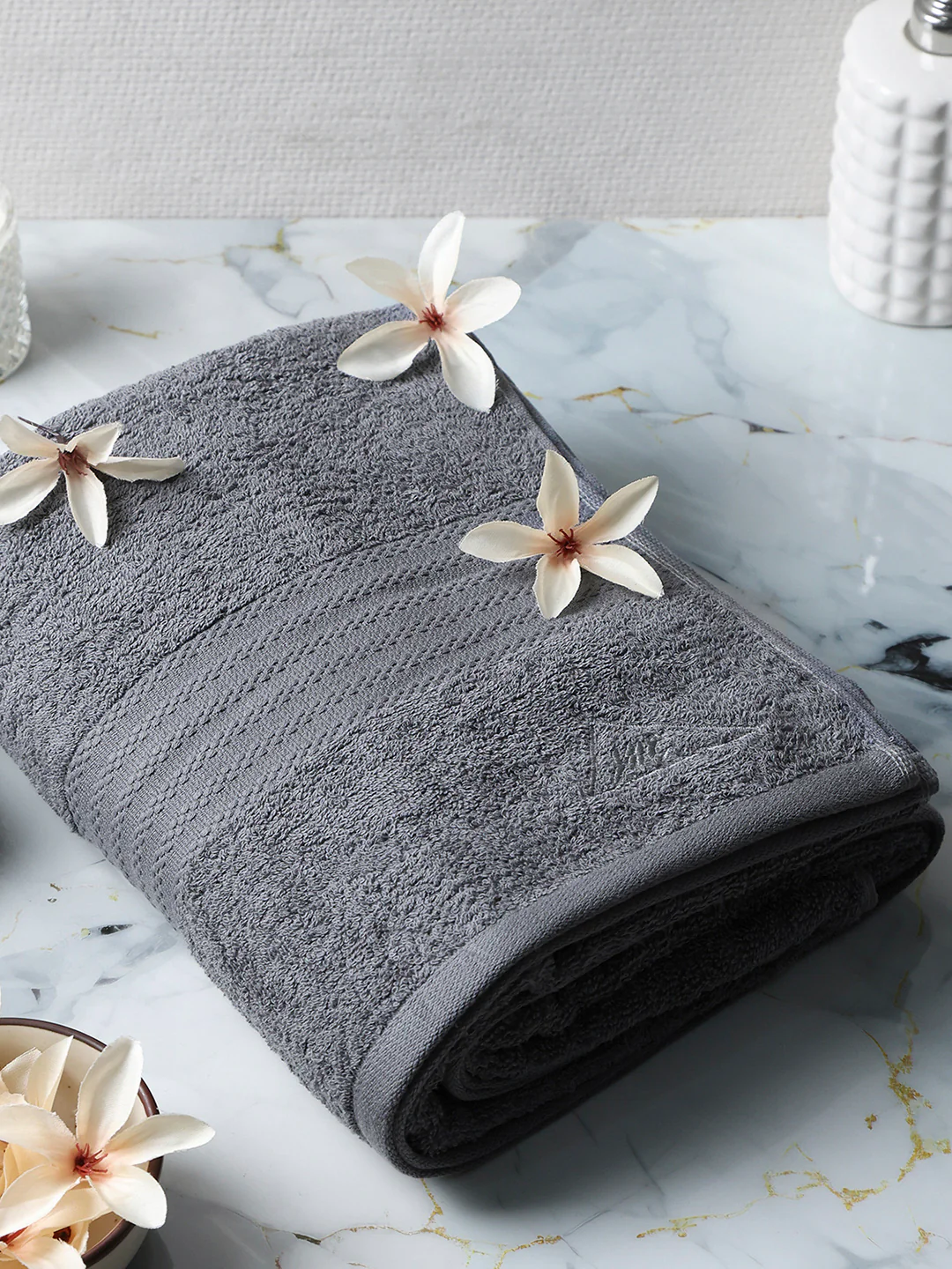 Grey Cotton Solid 400 GSM Car Towel (Jazz)