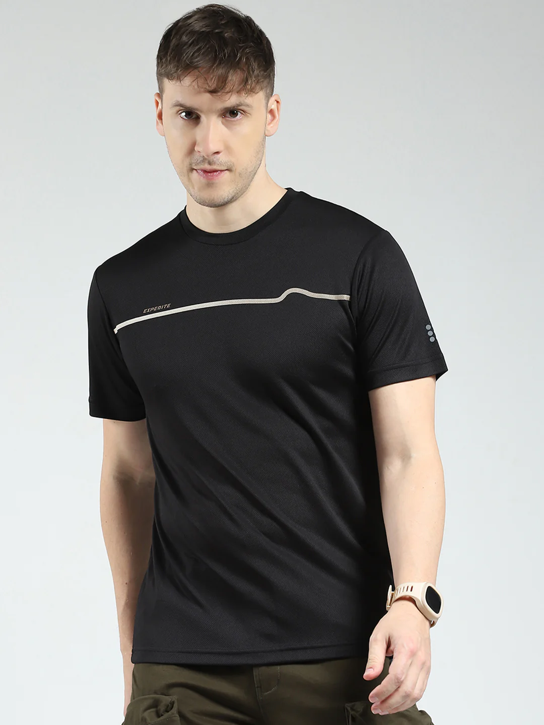 Rock.it Men Black Printed Round Neck Half Sleeve T-Shirt