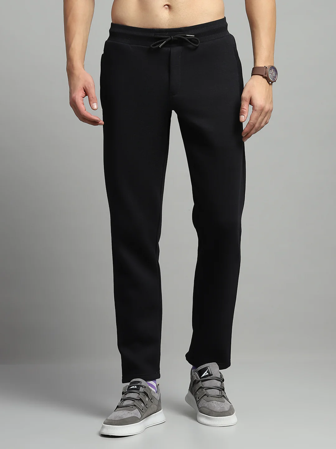 Luxuria Men Black Self Design Lower