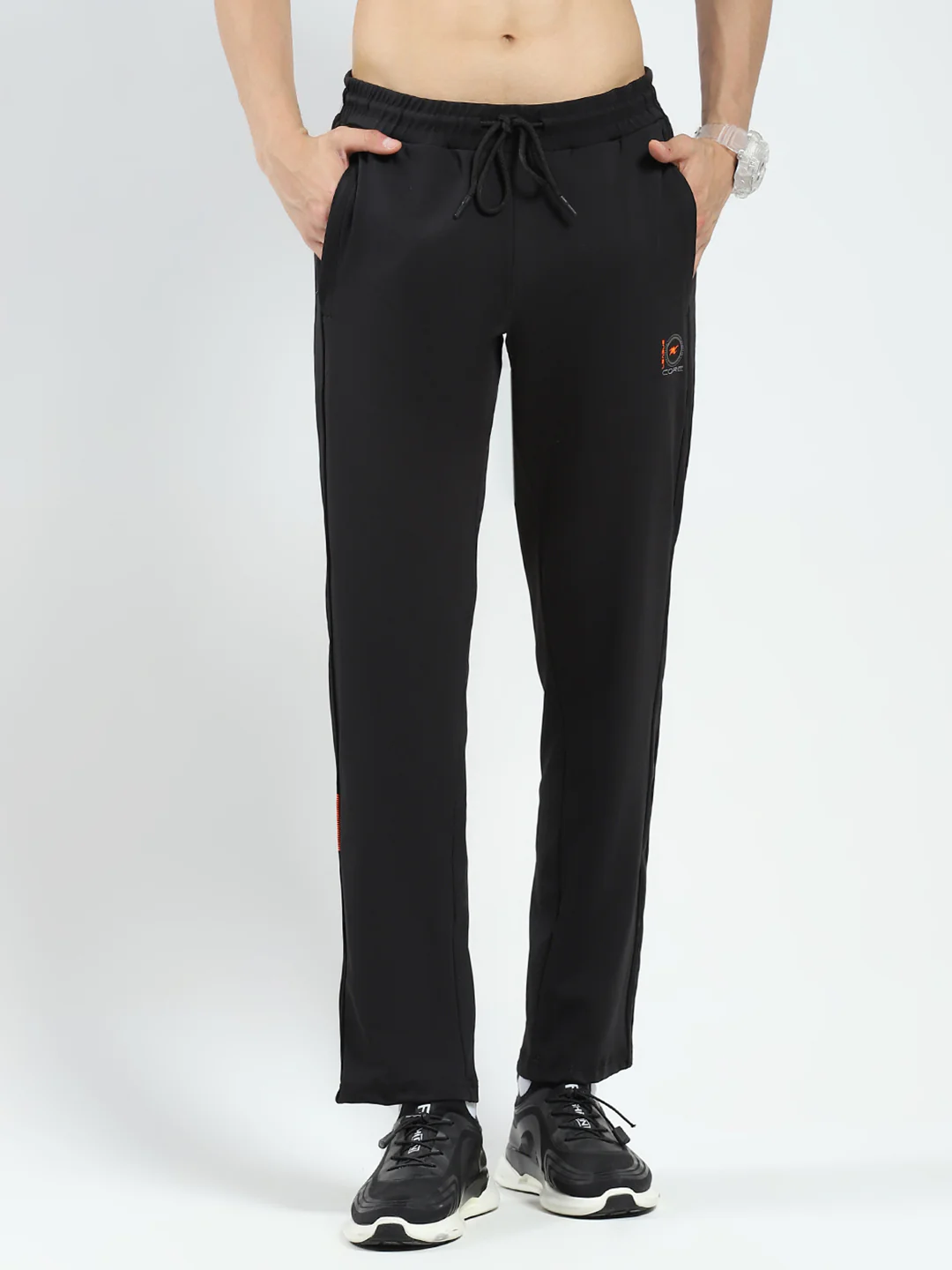 Men Black Solid Regular Fit Lower