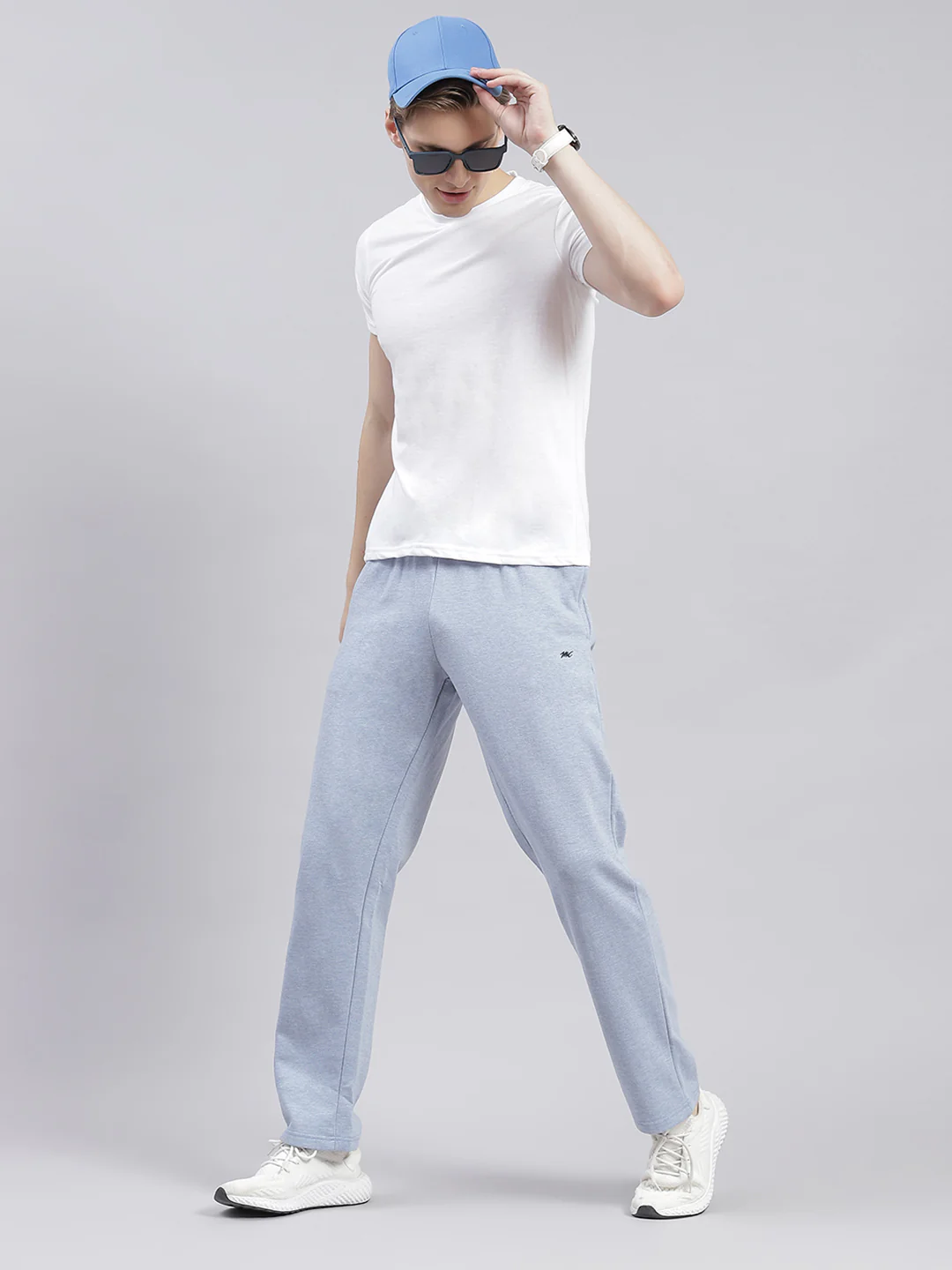 Men Blue Solid Regular Fit Winter Lowers