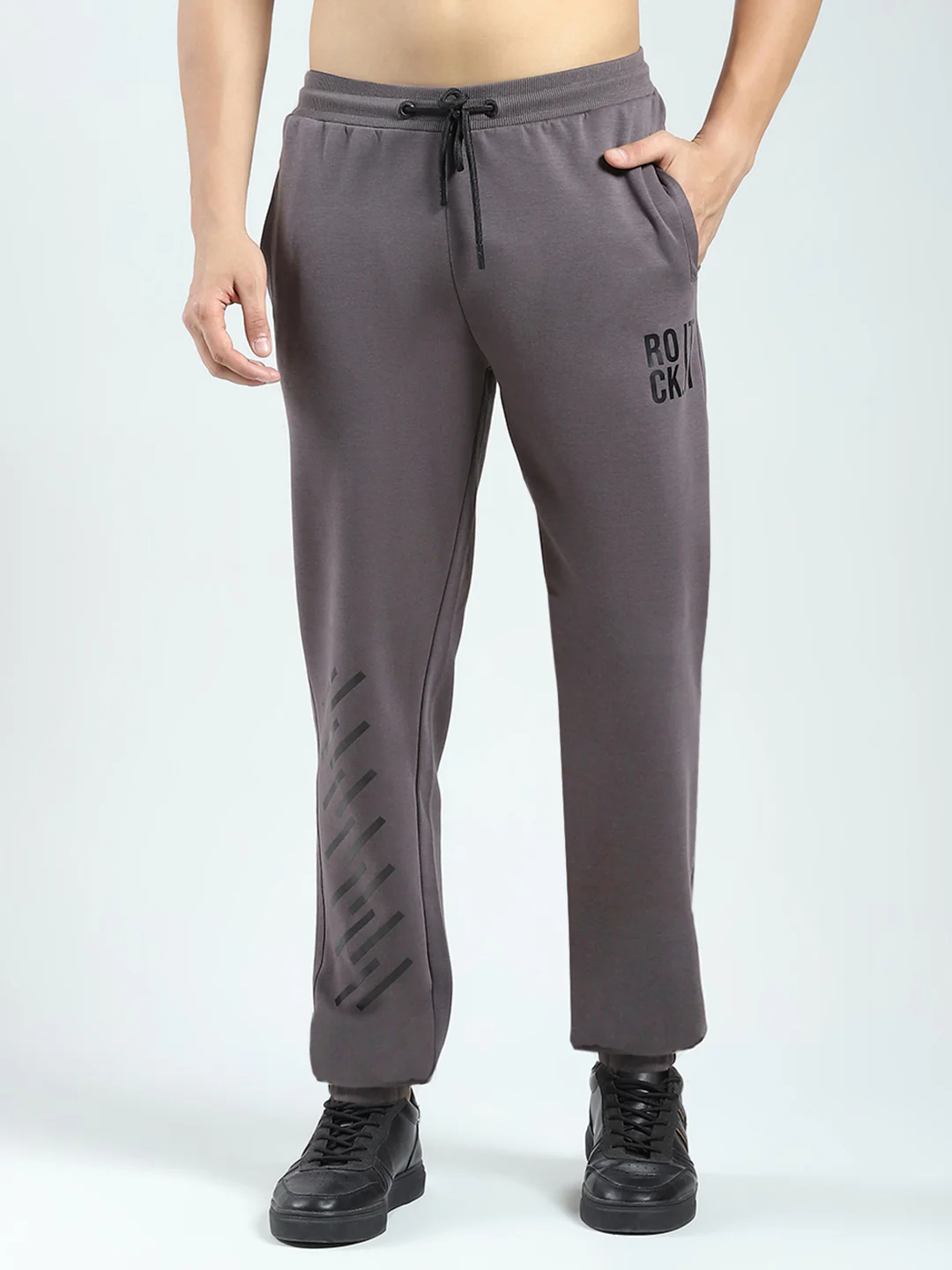 Rock.it Men Grey Printed Regular Fit Jogger