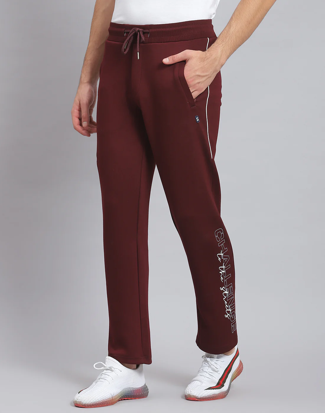Men Maroon Solid Regular Fit Winter Lower