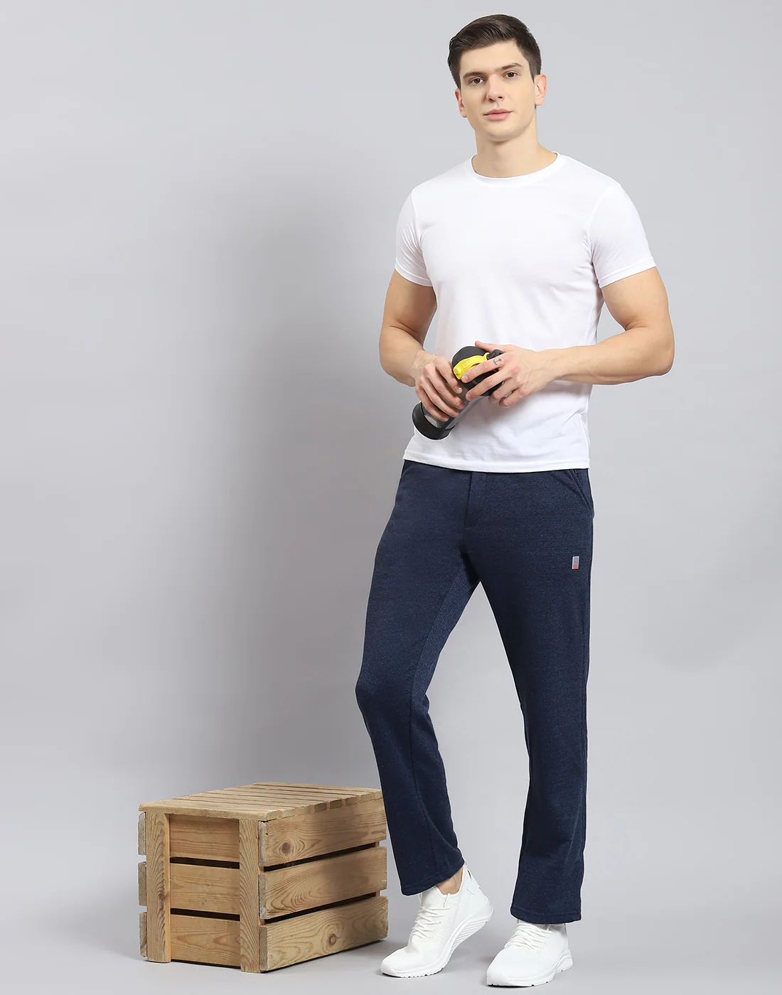 Men Navy Blue Solid Regular Fit Winter Lower - Image 2