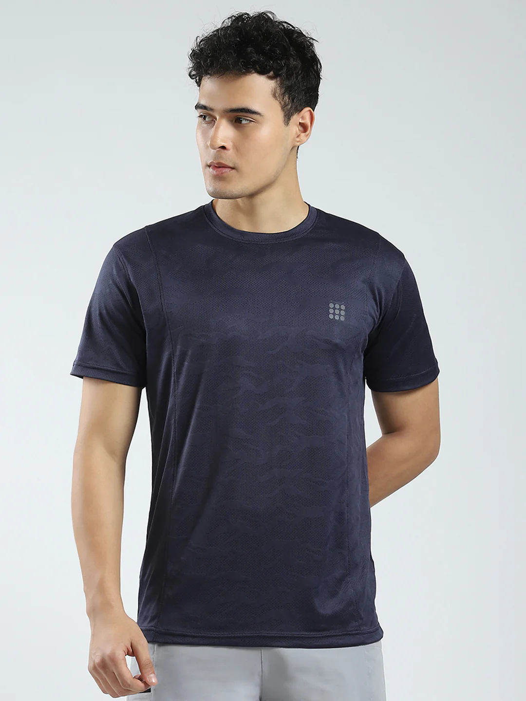 Rock.it Men Navy Blue Solid Round Neck Half Sleeve T-Shirt