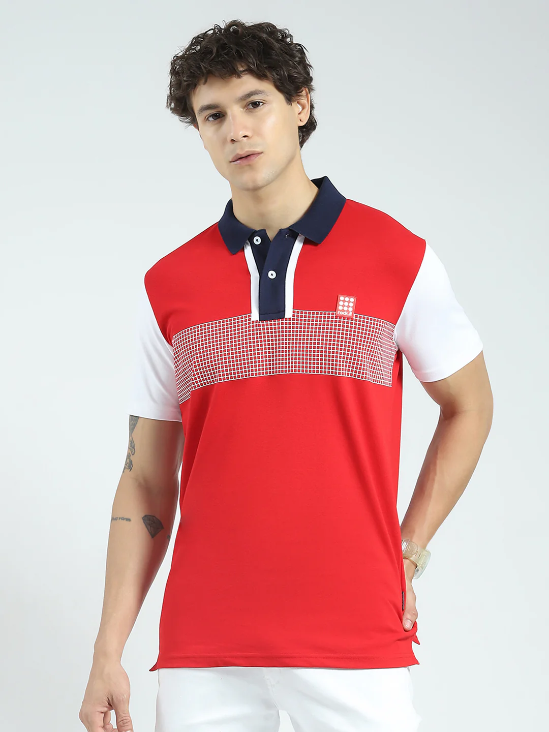 Rock.it Men Red Printed Collar Half Sleeve T-Shirt