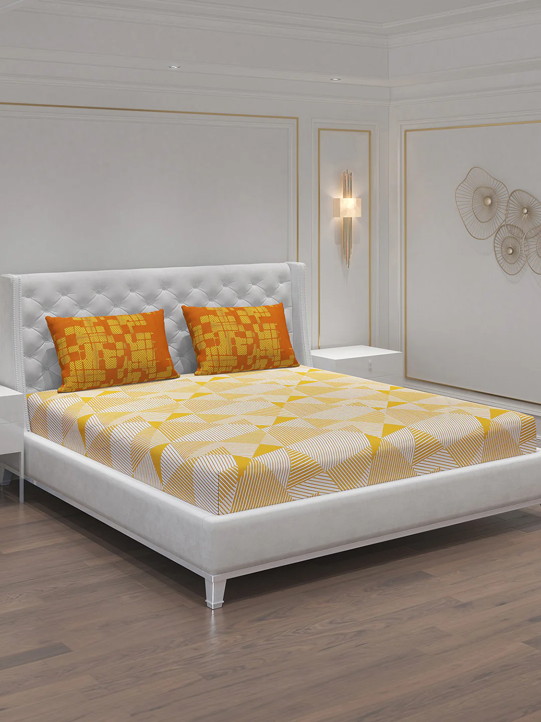 MOCA by Monte Carlo 104 TC Cotton Double Bedsheet with 2 Pillow Covers