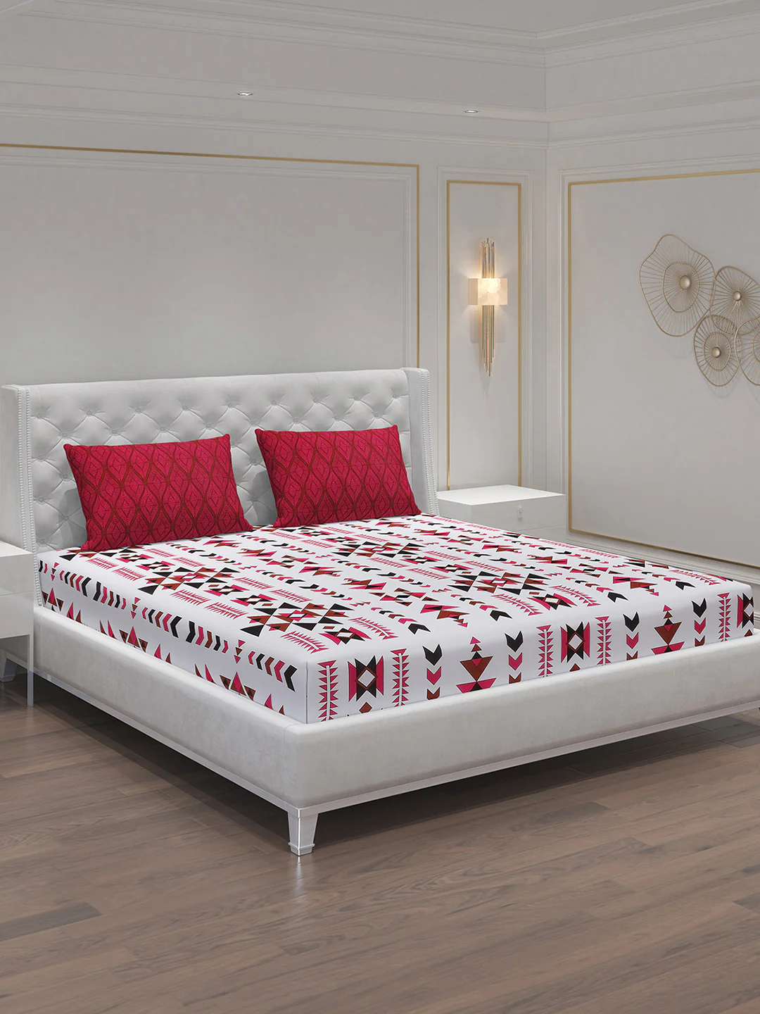 MOCA by Monte Carlo 104 TC Cotton Double Bedsheet with 2 Pillow Covers