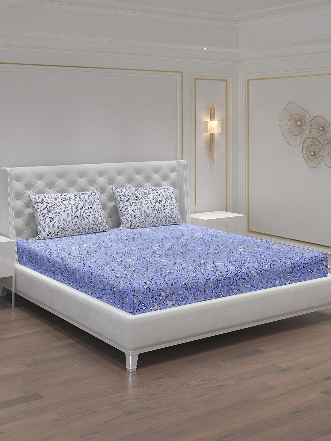 MOCA by Monte Carlo 104 TC Cotton Double Bedsheet with 2 Pillow Covers