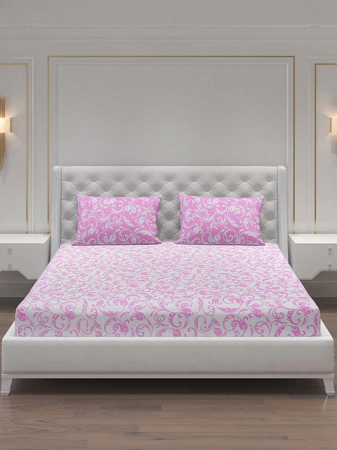 MOCA by Monte Carlo 104 TC Cotton Double Bedsheet with 2 Pillow Covers - Image 3