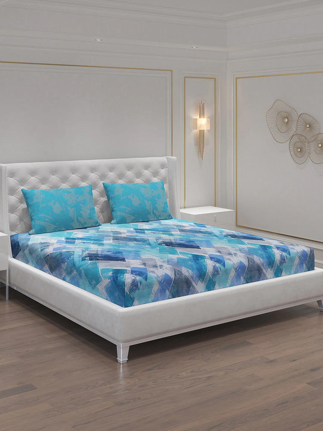 MOCA by Monte Carlo 104 TC Cotton Double Bedsheet with 2 Pillow Covers