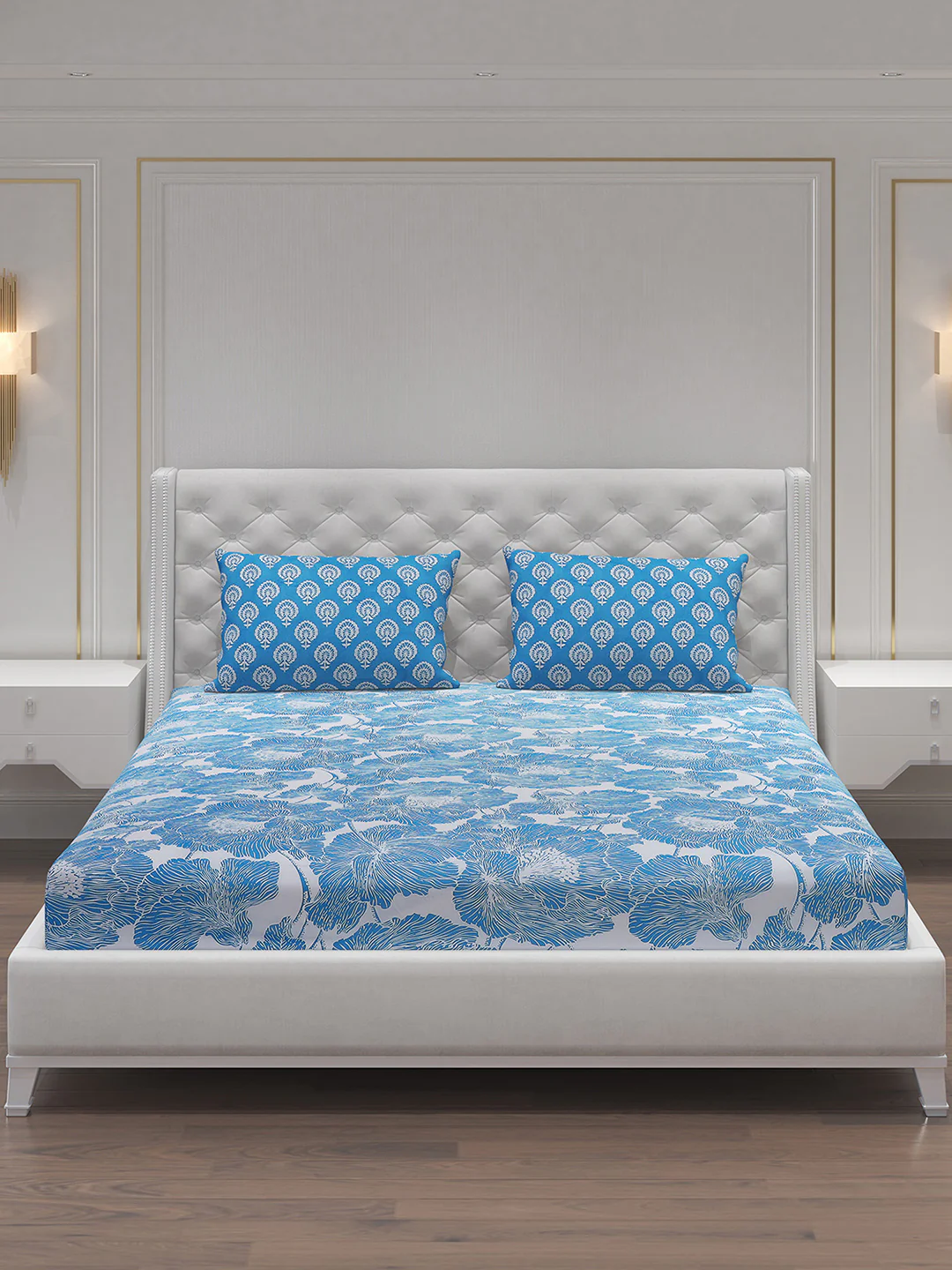 MOCA by Monte Carlo 144 TC Cotton King Bedsheet with 2 Pillow Covers - Image 3