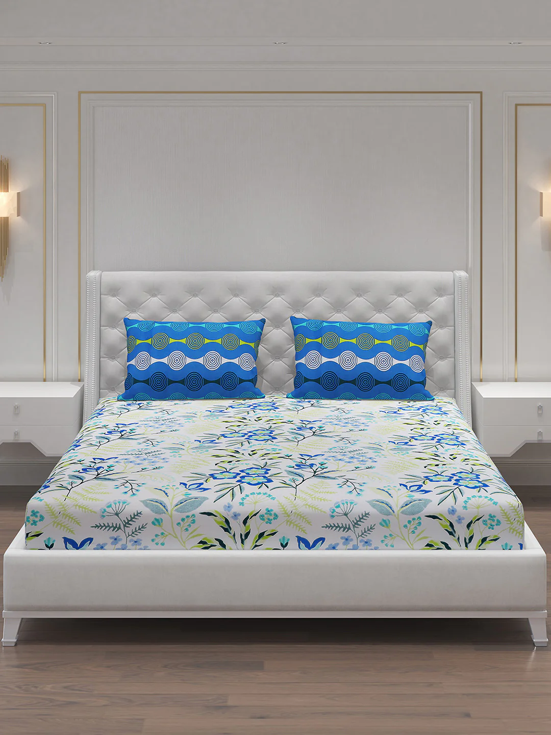 MOCA by Monte Carlo 144 TC Cotton King Bedsheet with 2 Pillow Covers - Image 3