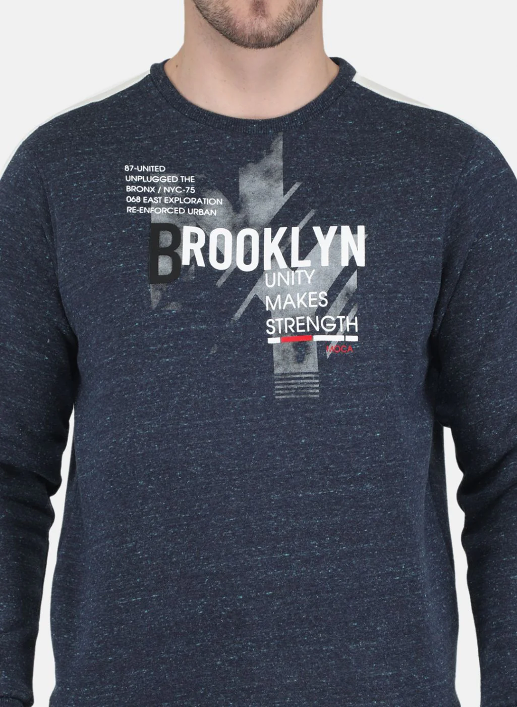 Men Blue Solid Sweatshirt - Image 5