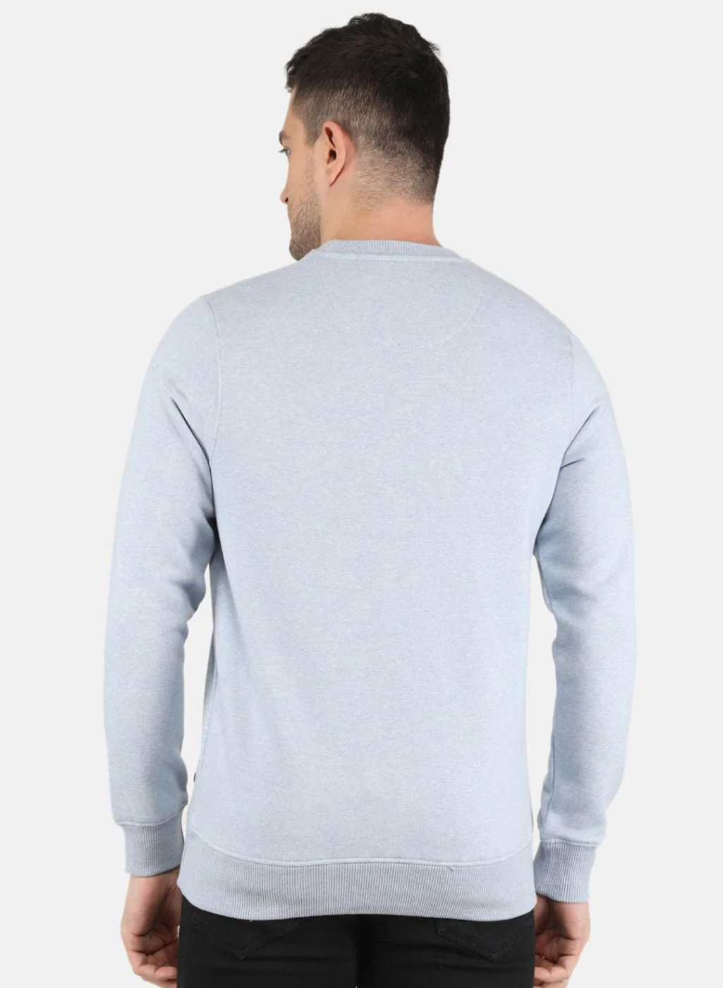 Men Blue Solid Sweatshirt - Image 3