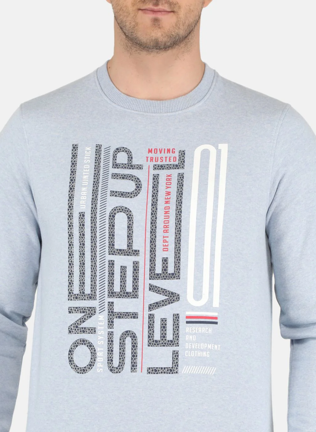 Men Blue Solid Sweatshirt - Image 5