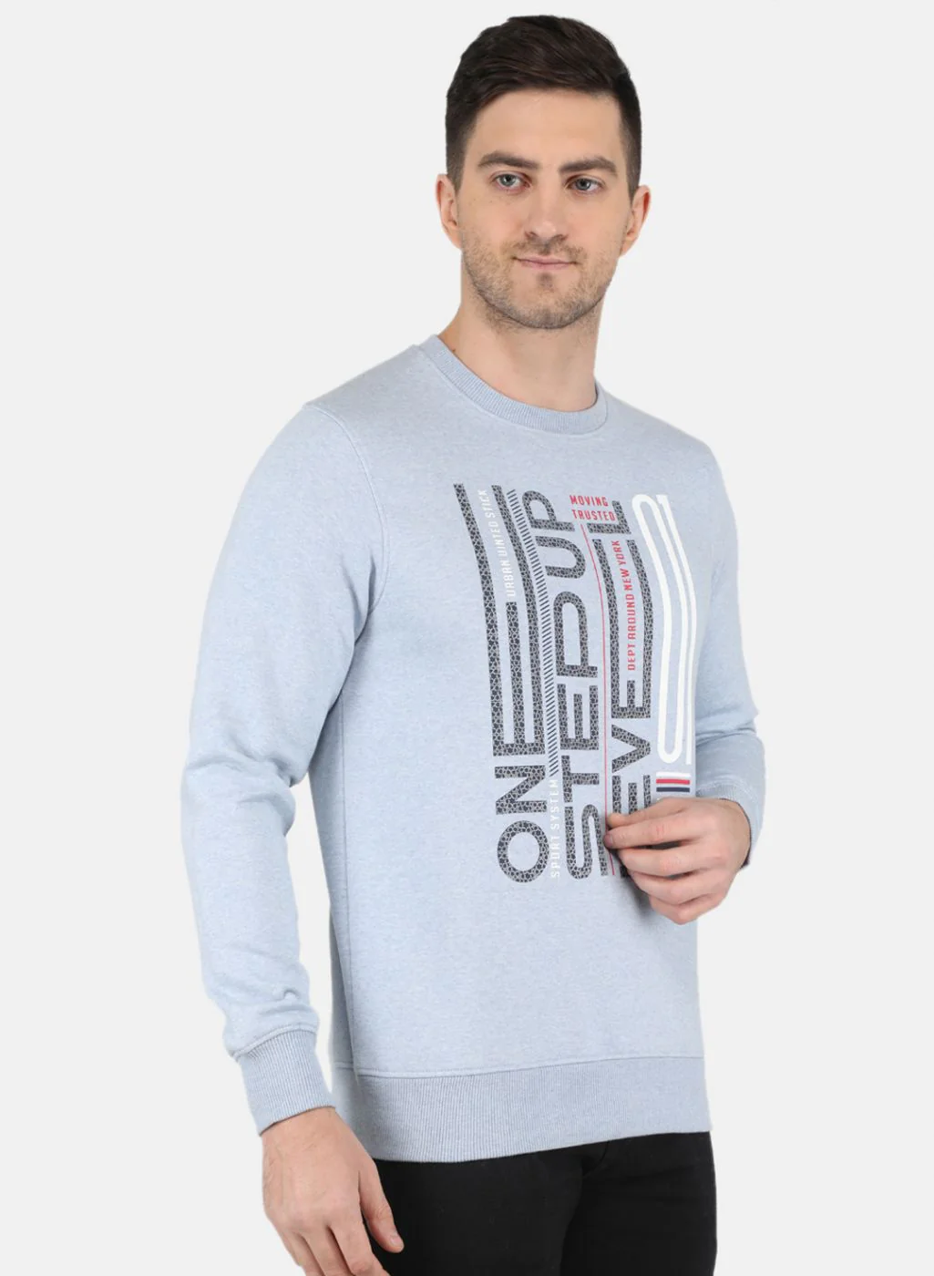 Men Blue Solid Sweatshirt - Image 6