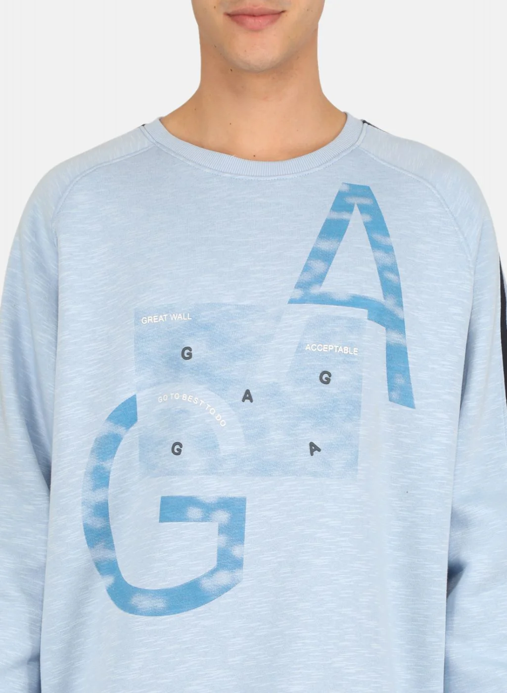 Men Blue Solid Sweatshirt - Image 5
