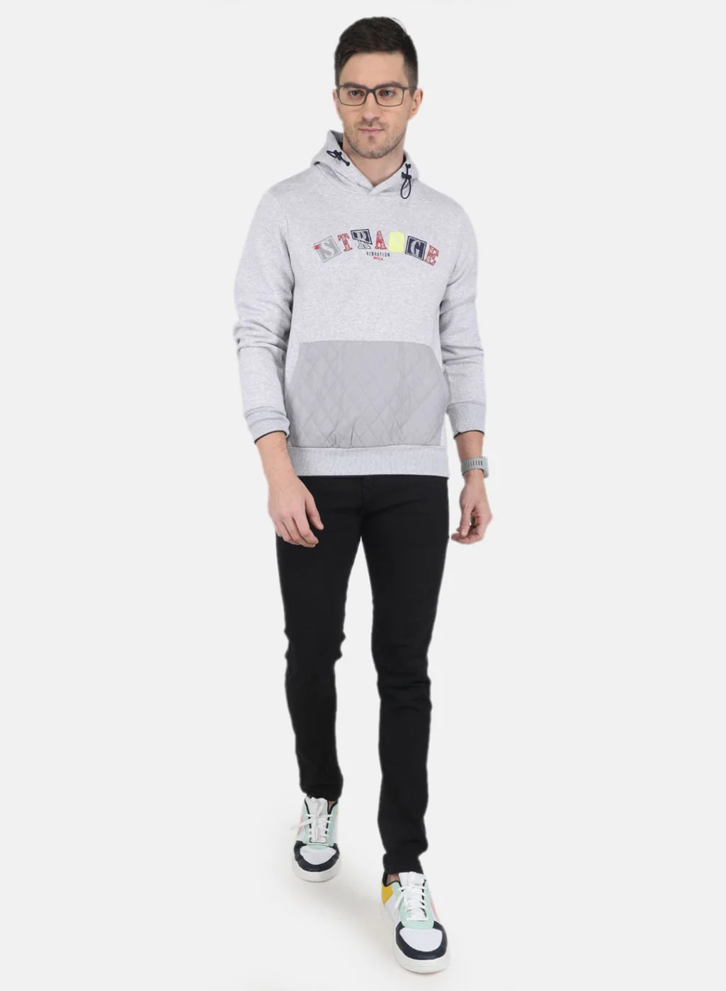 Men Grey Solid Sweatshirt - Image 4