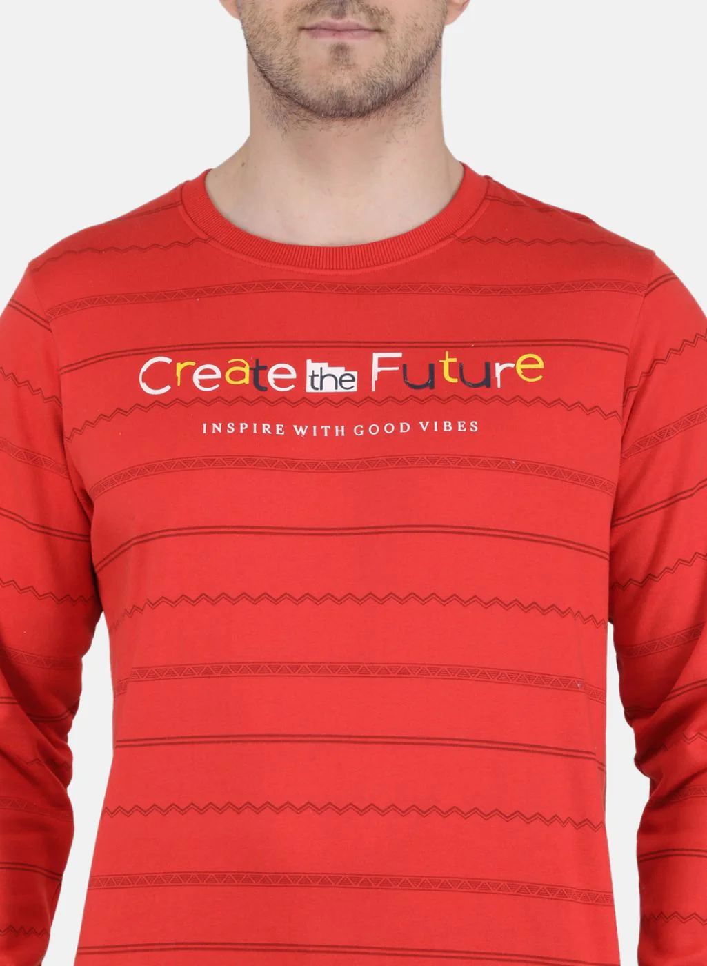 Men Orange Solid Sweatshirt - Image 5